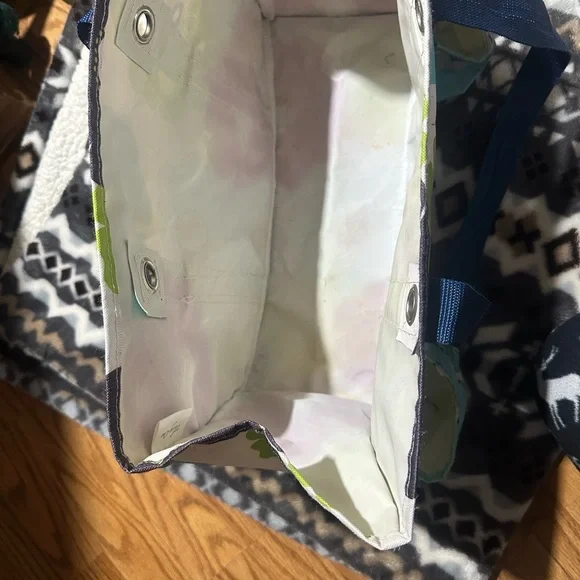 Thirty-One Tote with Blue and Green Floral Design - Picture 3 of 12